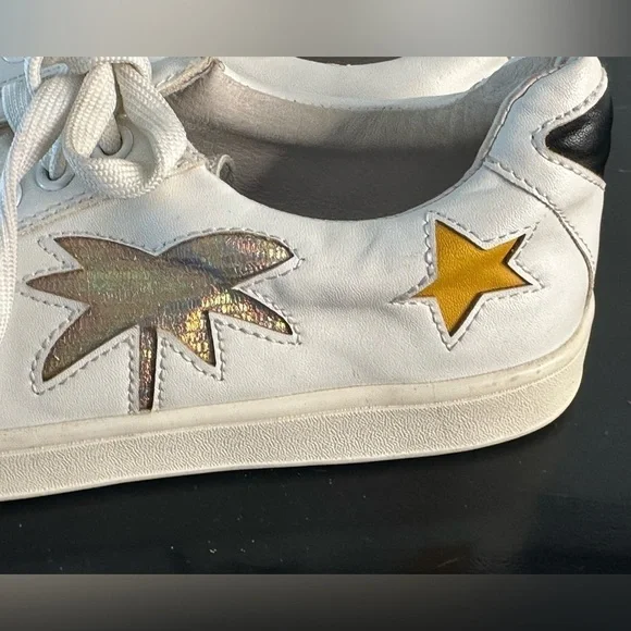 Steve Madden White Limit Leather Sneaker - Women Size-7 1/2 - Picture 5 of 8